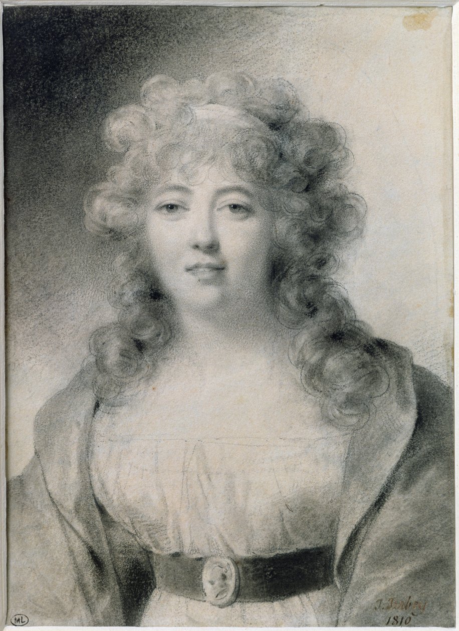 Madame de Stael (1766-1817) 1810 av Jean Baptiste Isabey