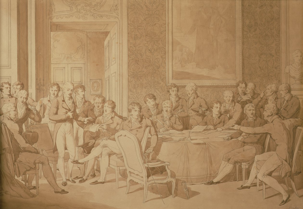 Wienerkongressen, 1815 (blyant og wc) (SE OGSÅ 217258) av Jean Baptiste Isabey