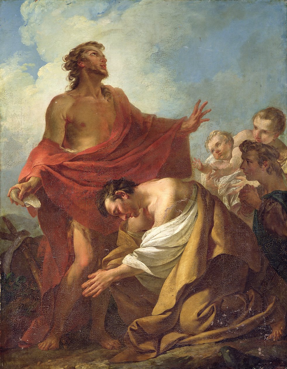 St. Johannes døperen døper jødene i ørkenen, 1743 av Jean Baptiste Marie Pierre