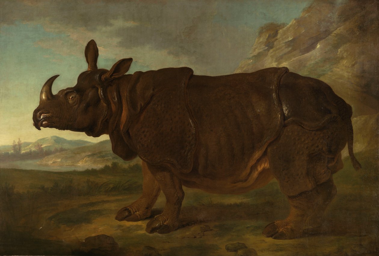 Neshornet Clara i Paris i 1749 av Jean Baptiste Oudry