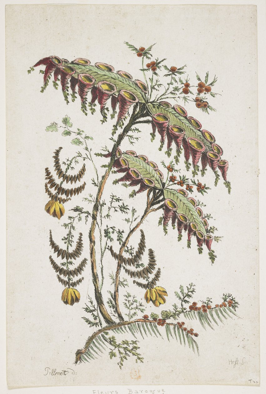 Blomsterplate. Chinoiserie. av Jean Baptiste Pillement