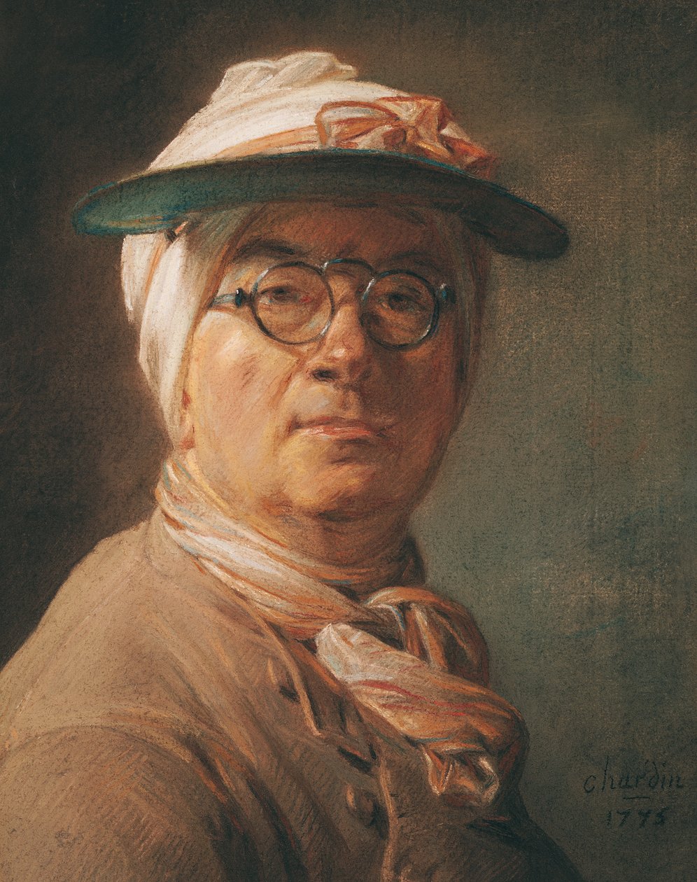 Selvportrett, 1775 (pastell på papir) av Jean Baptiste Simeon Chardin