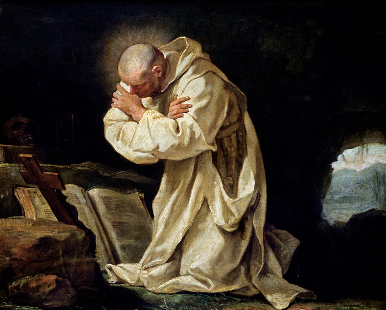 St. Bruno (1030-1101) Praying in the Desert, 1763 av Jean Bernard Restout