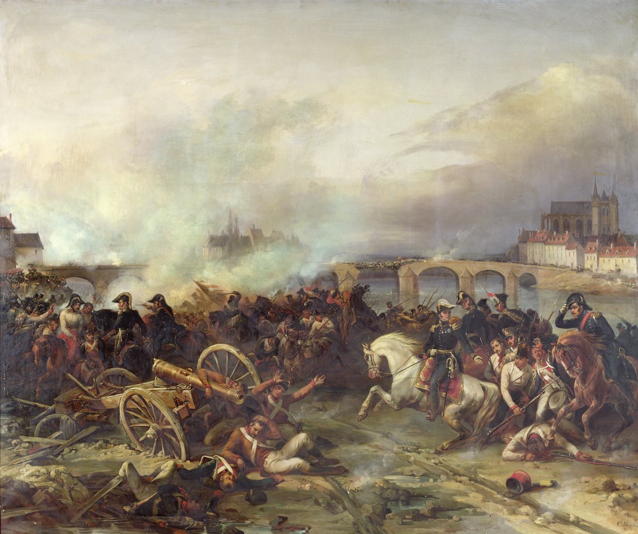 Slaget ved Montereau, 18. februar 1814 av Jean Charles Langlois