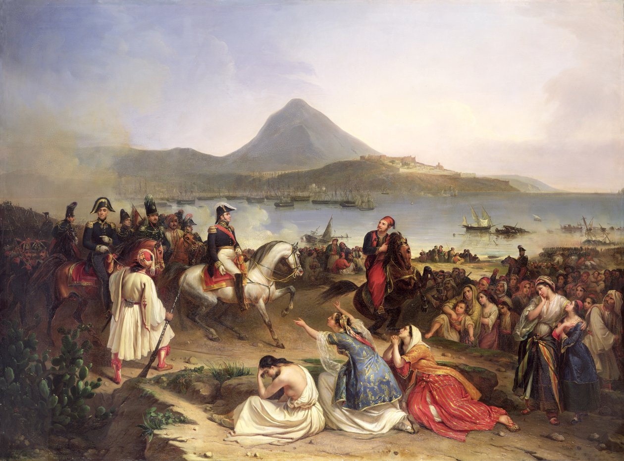 Møte mellom general Nicolas Joseph Maison (1771-1840) og Ibrahim Pasha (1789-1848) i Navarino, september 1828, 1838 av Jean Charles Langlois