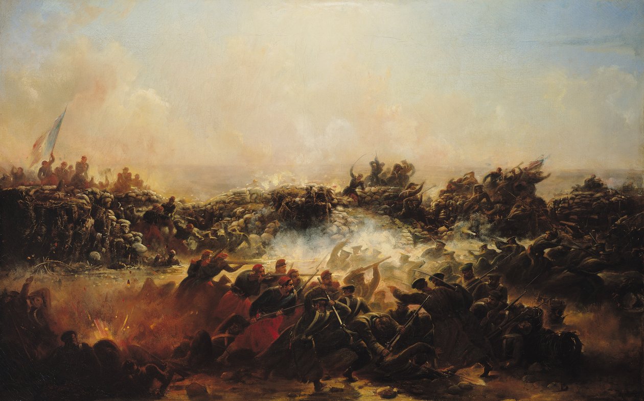 Slaget ved Sebastopol, høyre del av triptyken, etter 1855 (se også 70337 og 70338) av Jean Charles Langlois