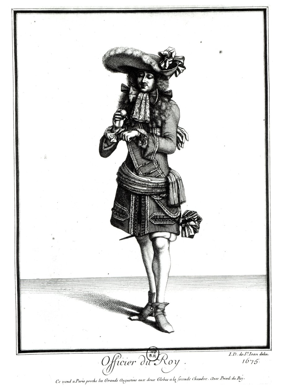 Kongens offiser, 1675 (bw-trykk) av Jean Dieu de Saint Jean