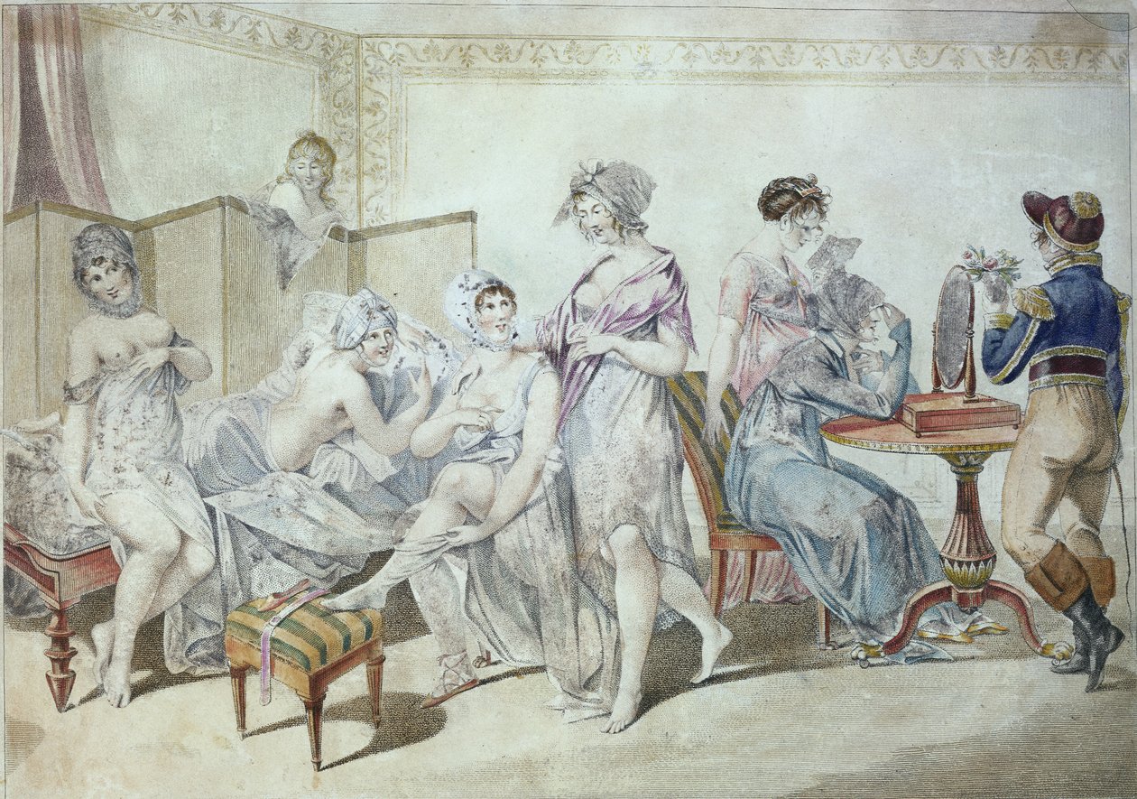 Laundry Workers Levee, tidlig på 1800-tallet av Jean Francois Bosio