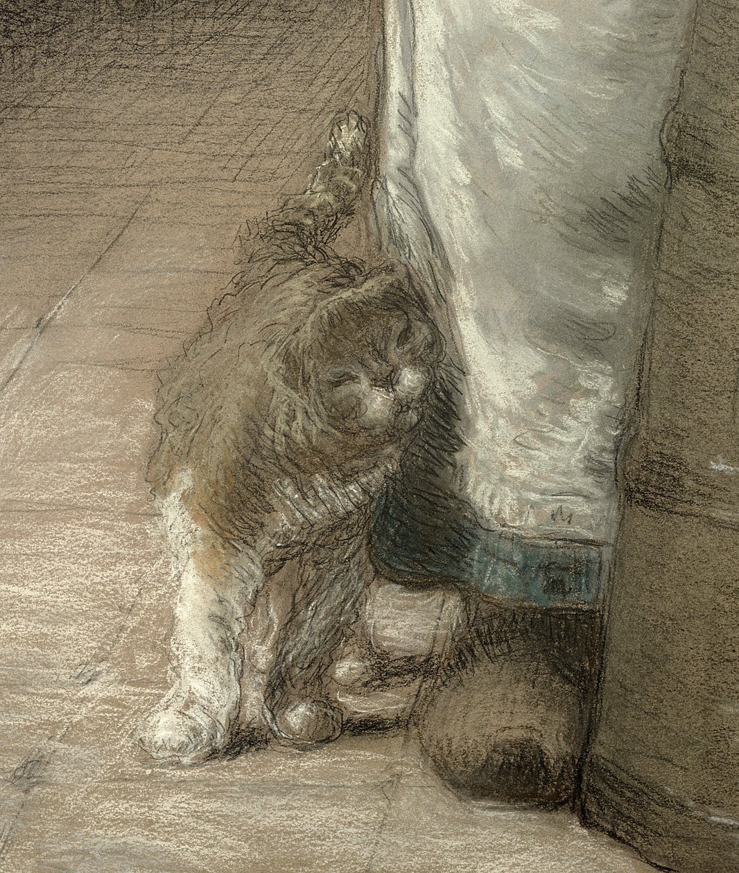 Churning Butter, 1866-68 (blyant og pastell på papir) (detalj av 155306) av Jean Francois Millet