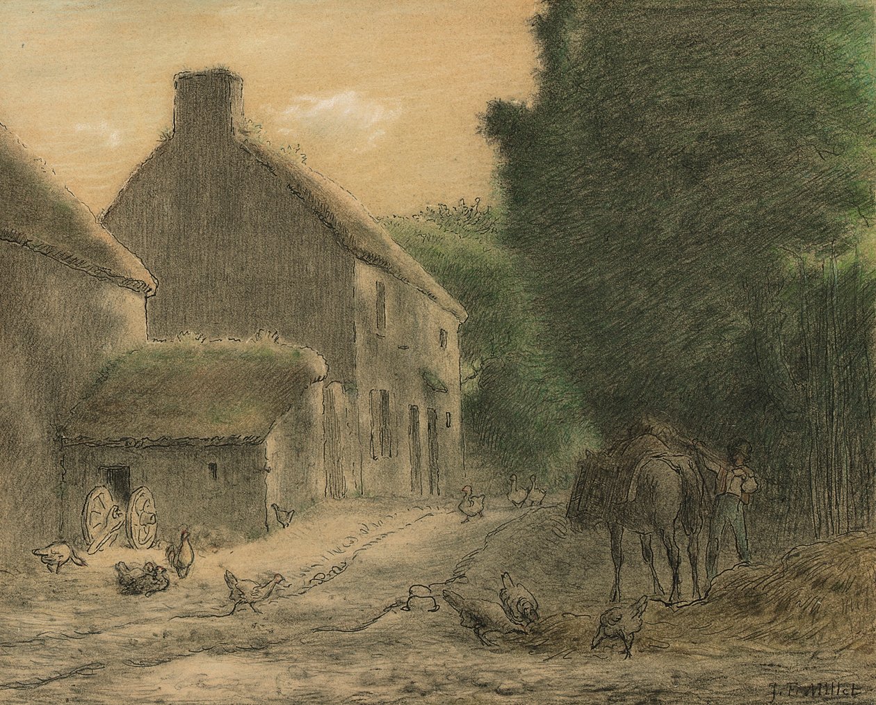 Gården i Gruchy av Jean Francois Millet