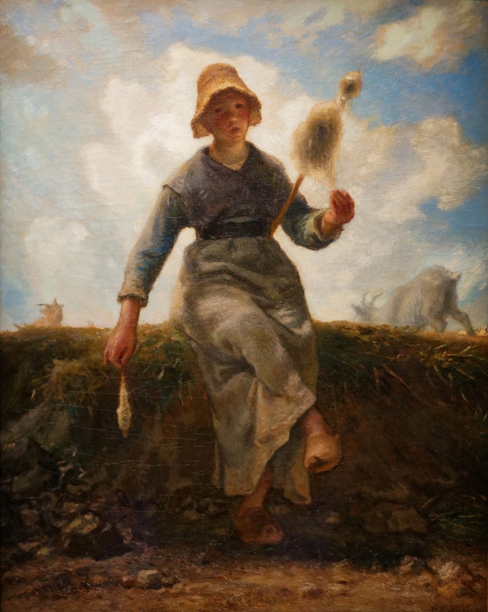 Spinneren, geitemann fra Auvergne av Jean Francois Millet