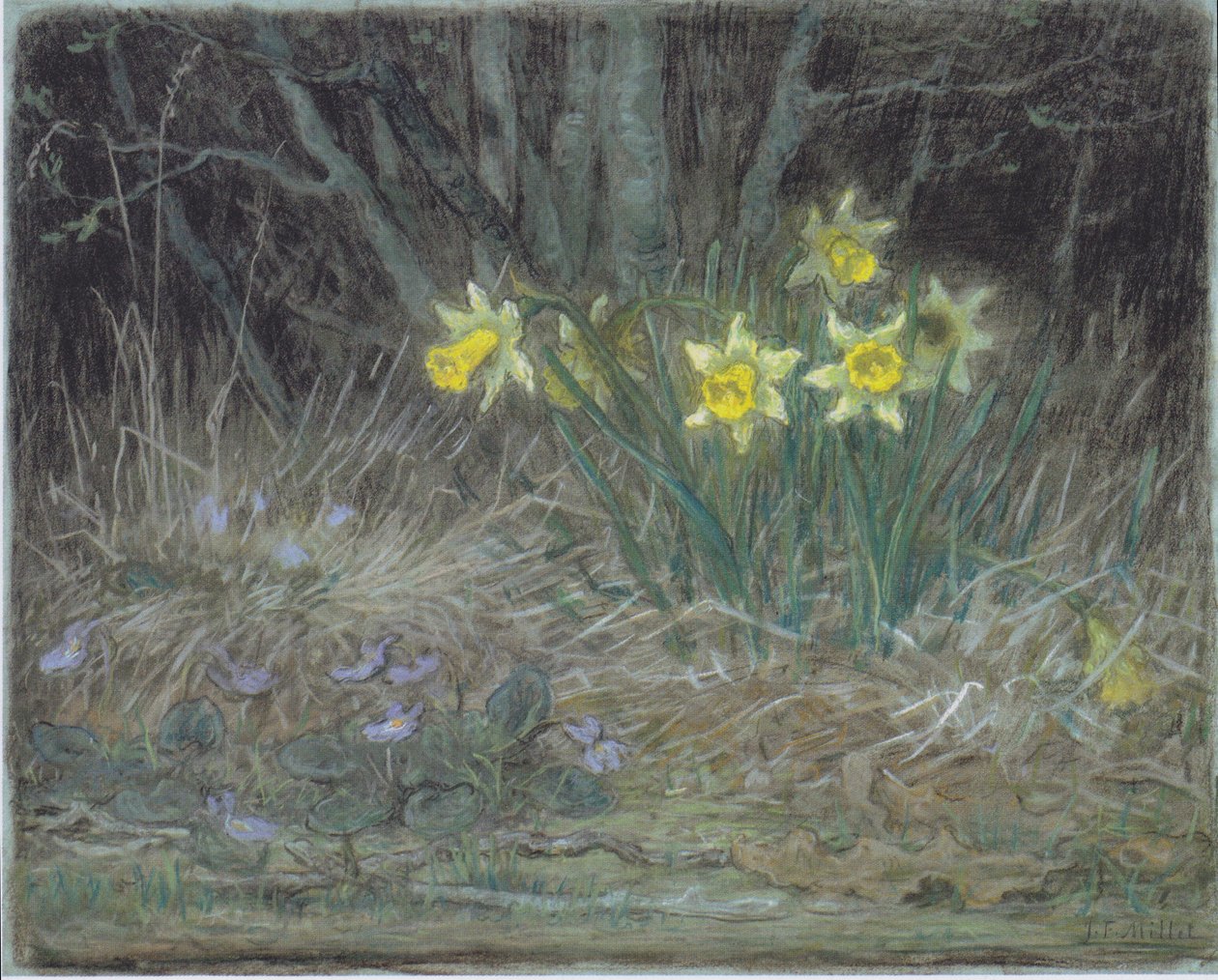 Påskeliljer og fioler av Jean Francois Millet
