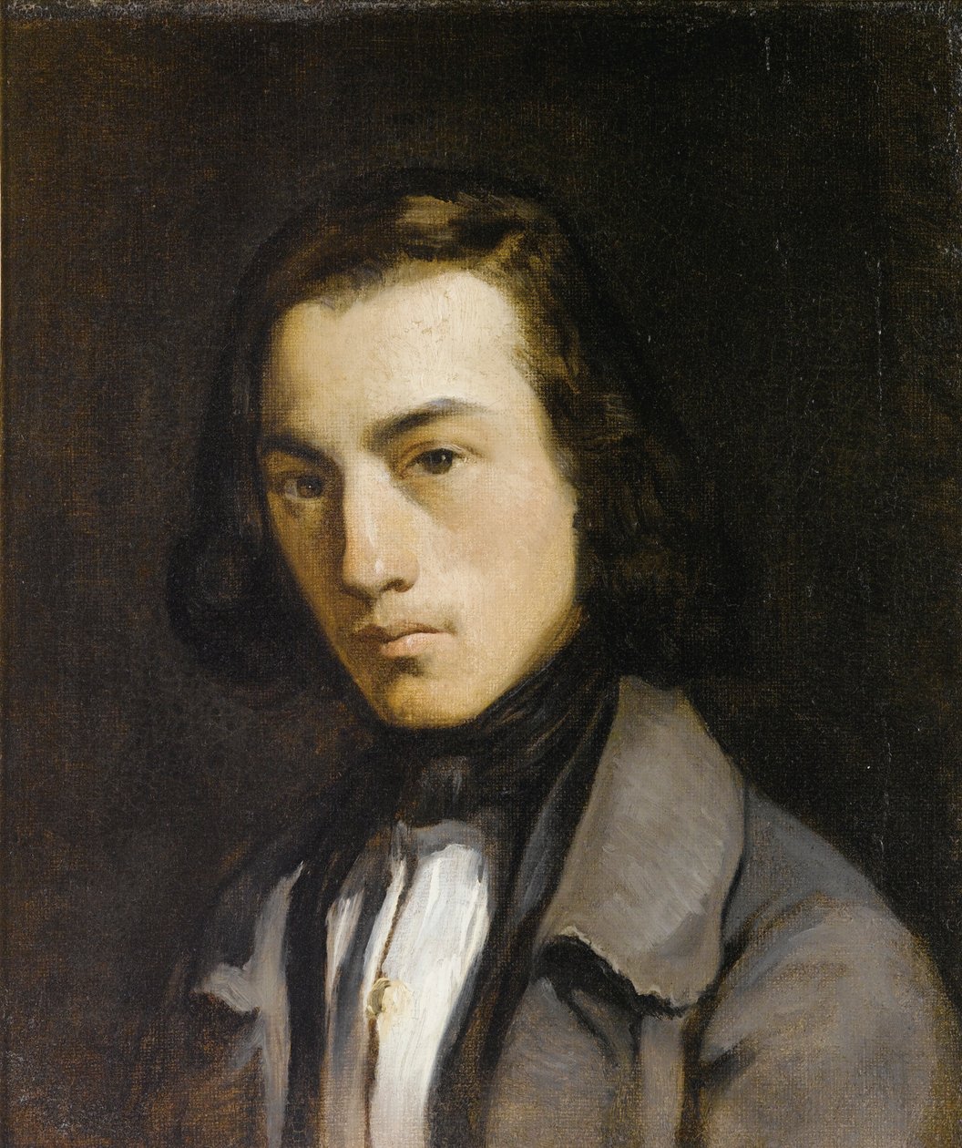 Ung mann portrett av Jean Francois Millet