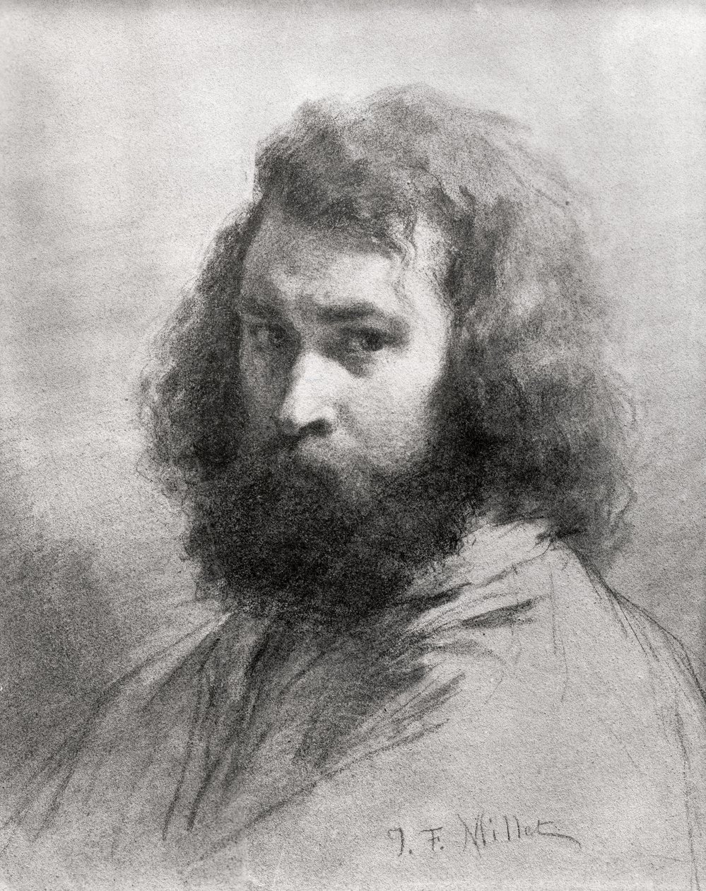 Selvportrett, ca. 1845-46 (kull og blyant på papir) av Jean Francois Millet