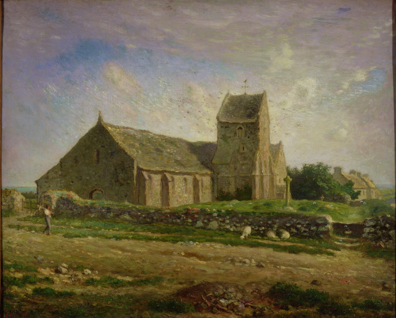 Kirken i Greville, ca. 1871-74 av Jean Francois Millet