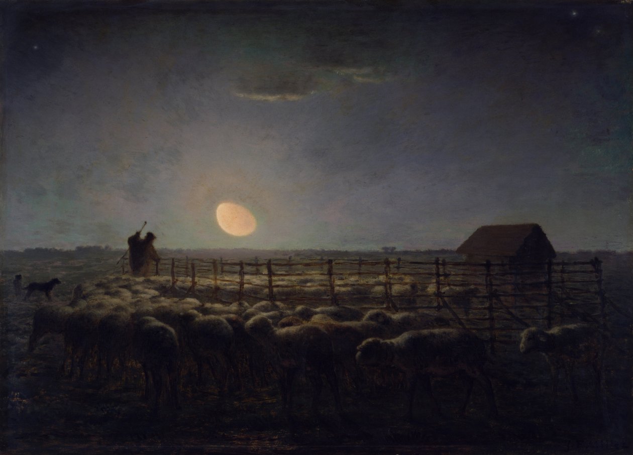 Sauefallet, måneskinn av Jean Francois Millet