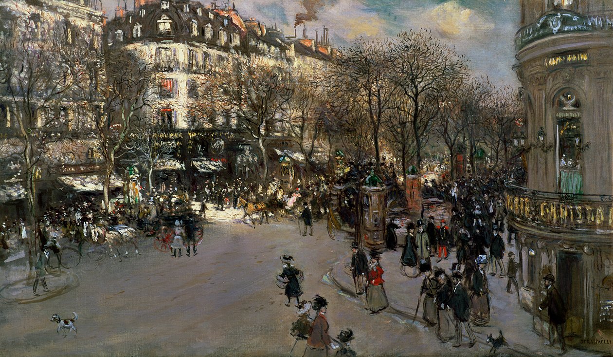Boulevard des Italiens, ca. 1900 av Jean Francois Raffaelli