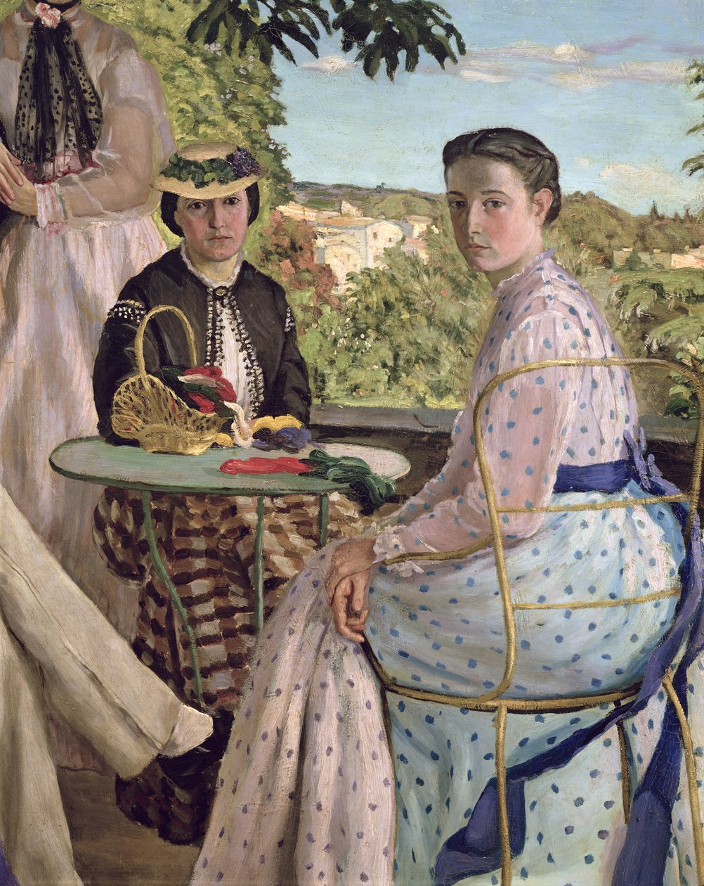 Familiegjenforening, detalj om to kvinner, 1867 av Jean Frederic Bazille