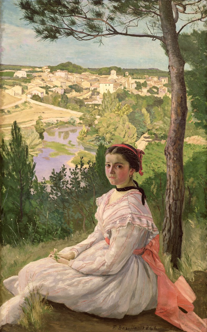 Utsikt over landsbyen, Castelnau, 1868 av Jean Frederic Bazille
