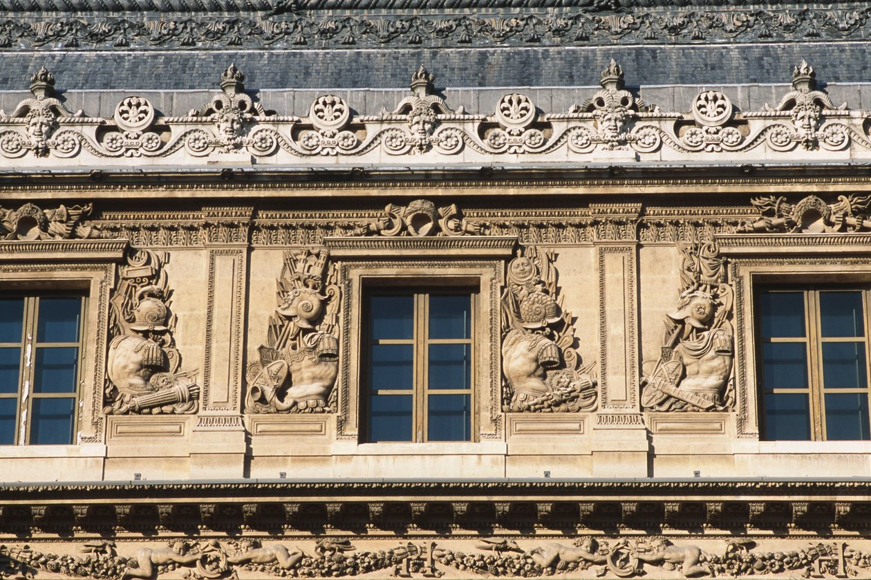 The Cour Carree; Lescot-vingen, detalj av Jean Goujon