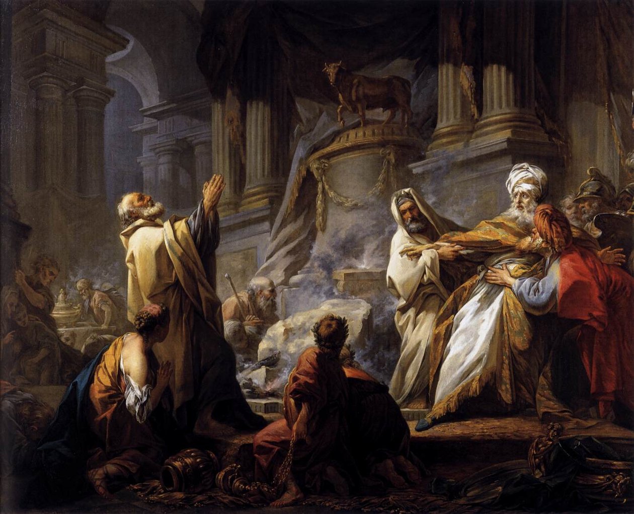 Jeroboam tilbyr offer for avgudet av Jean Honore Fragonard