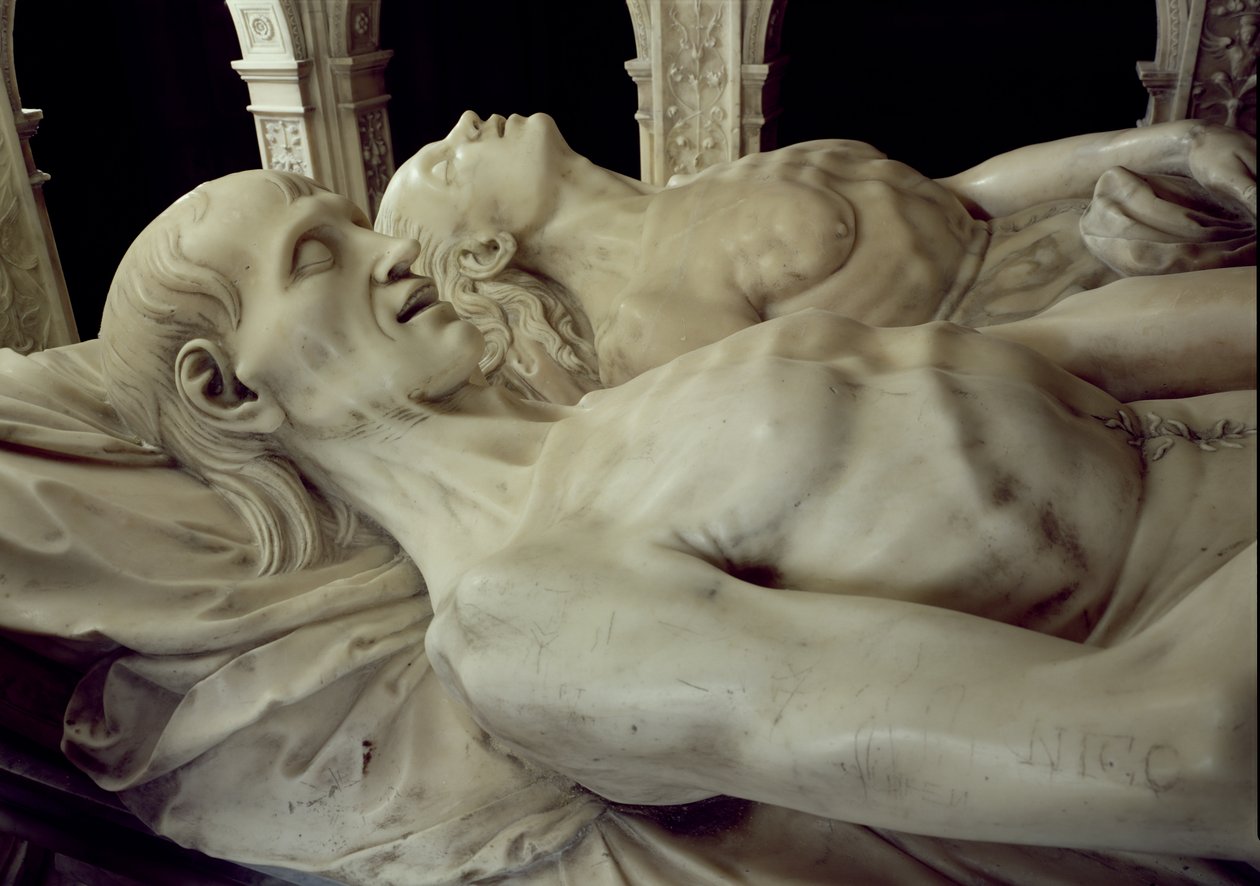 Skulpturer av Ludvig XII (1462-1515) og Anne av Bretagne (1477-1514) fra graven deres, 1516 (marmor) (se også 108522) av Jean I Juste