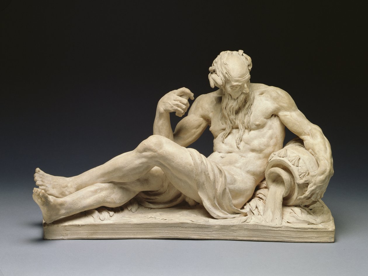 River God (forfra) ca. 1755 (terrakotta) (for bakfra se 66077) av Jean Jacques Caffieri