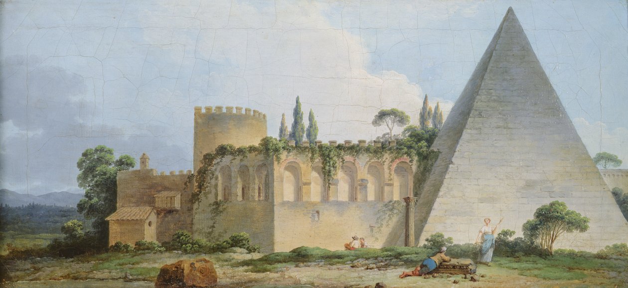 Graven til Gaius Cestius, Roma av Jean Jacques Francois Le Barbier