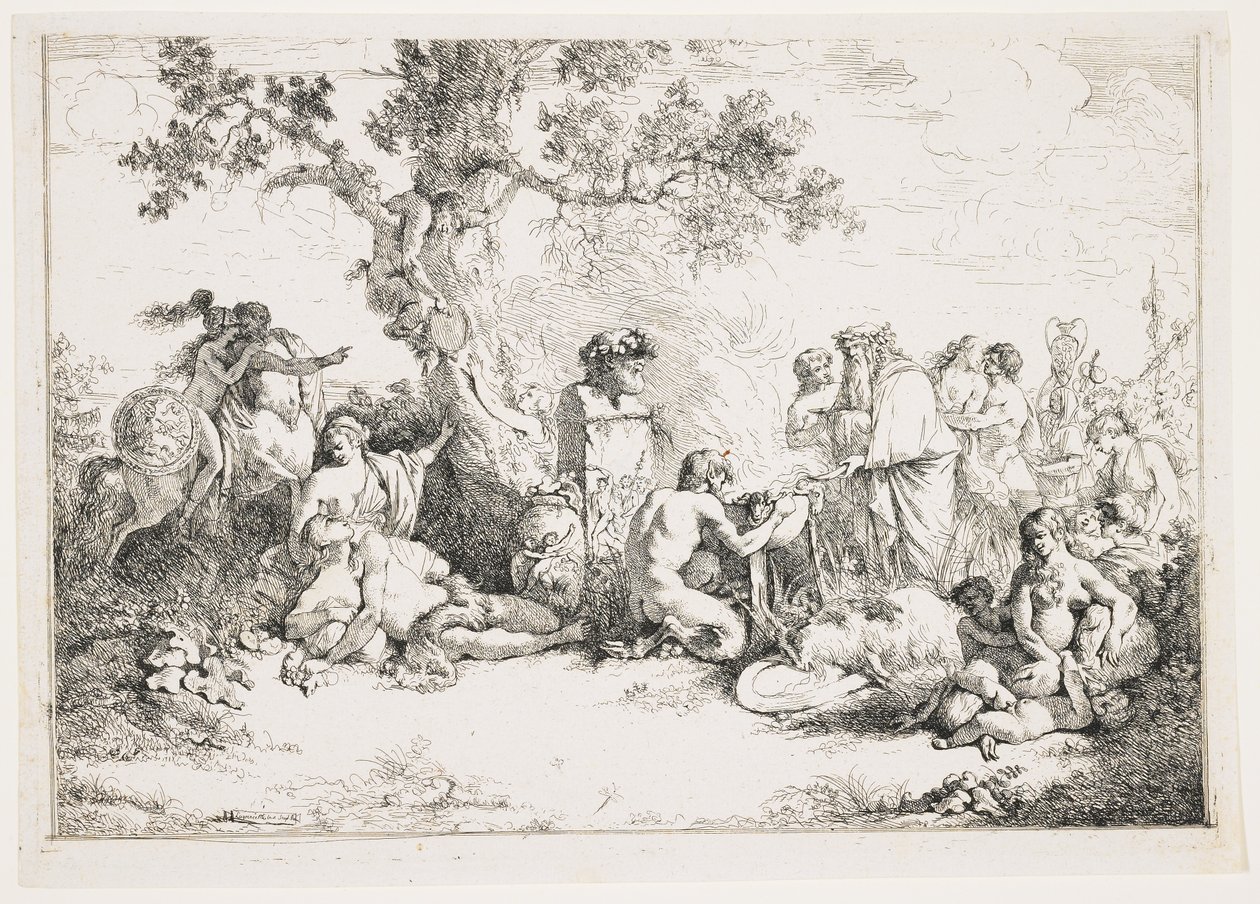 Offer til Pan, ca. 1760-1763 av Jean Jacques II Lagrenee