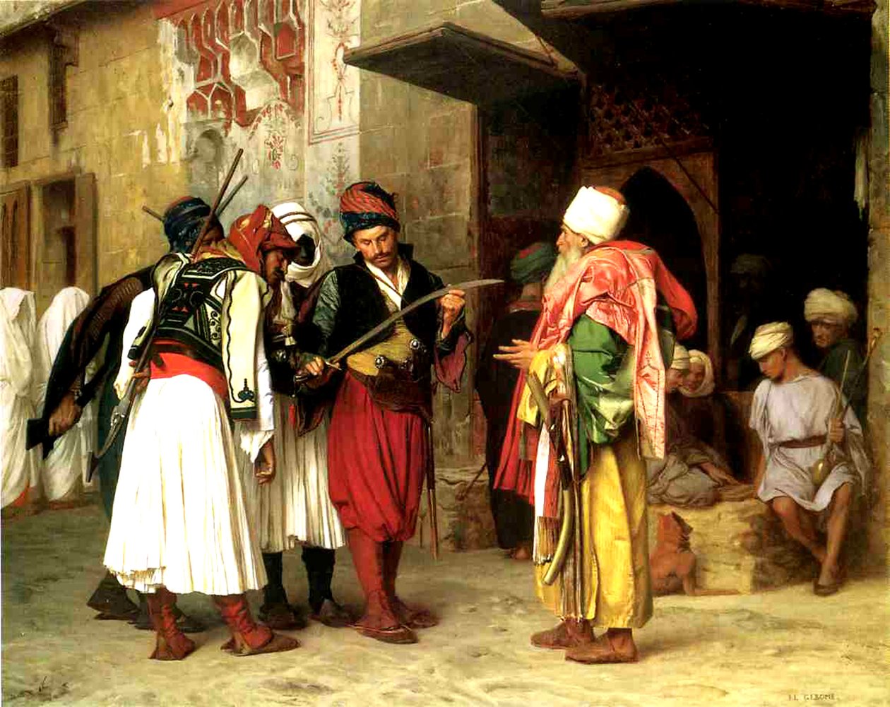Gammel kleshandler, Kairo, 1866 av Jean Leon Gerome