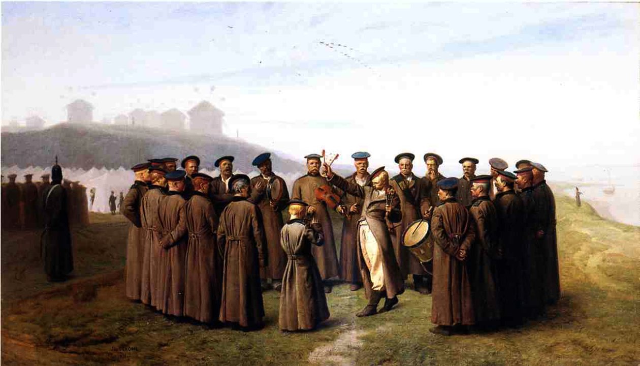 Russiske soldater slapper av, 1855 av Jean Leon Gerome