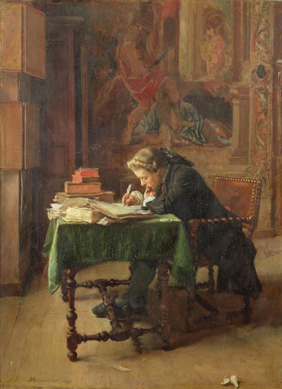 Ung mann skriver, 1852 av Jean Louis Ernest Meissonier