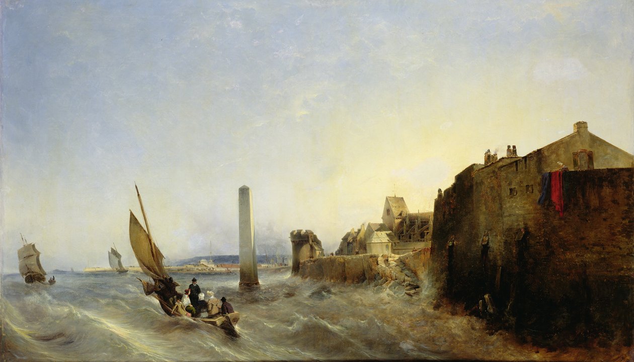 Utsikt over Napoleon-kaien i Cherbourg, 1838 av Jean Louis Petit