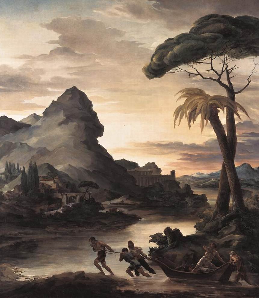 Heroisk landskap med fiskere av Theodore Gericault