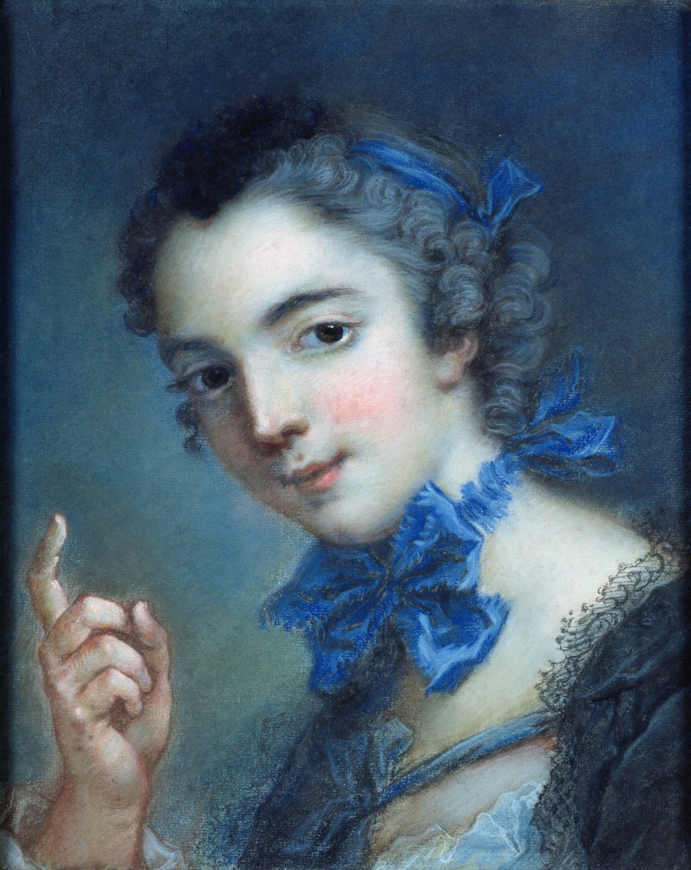 Portrett av en ung jente, ca. 1750 (pastell på papir) av Jean Marc Nattier