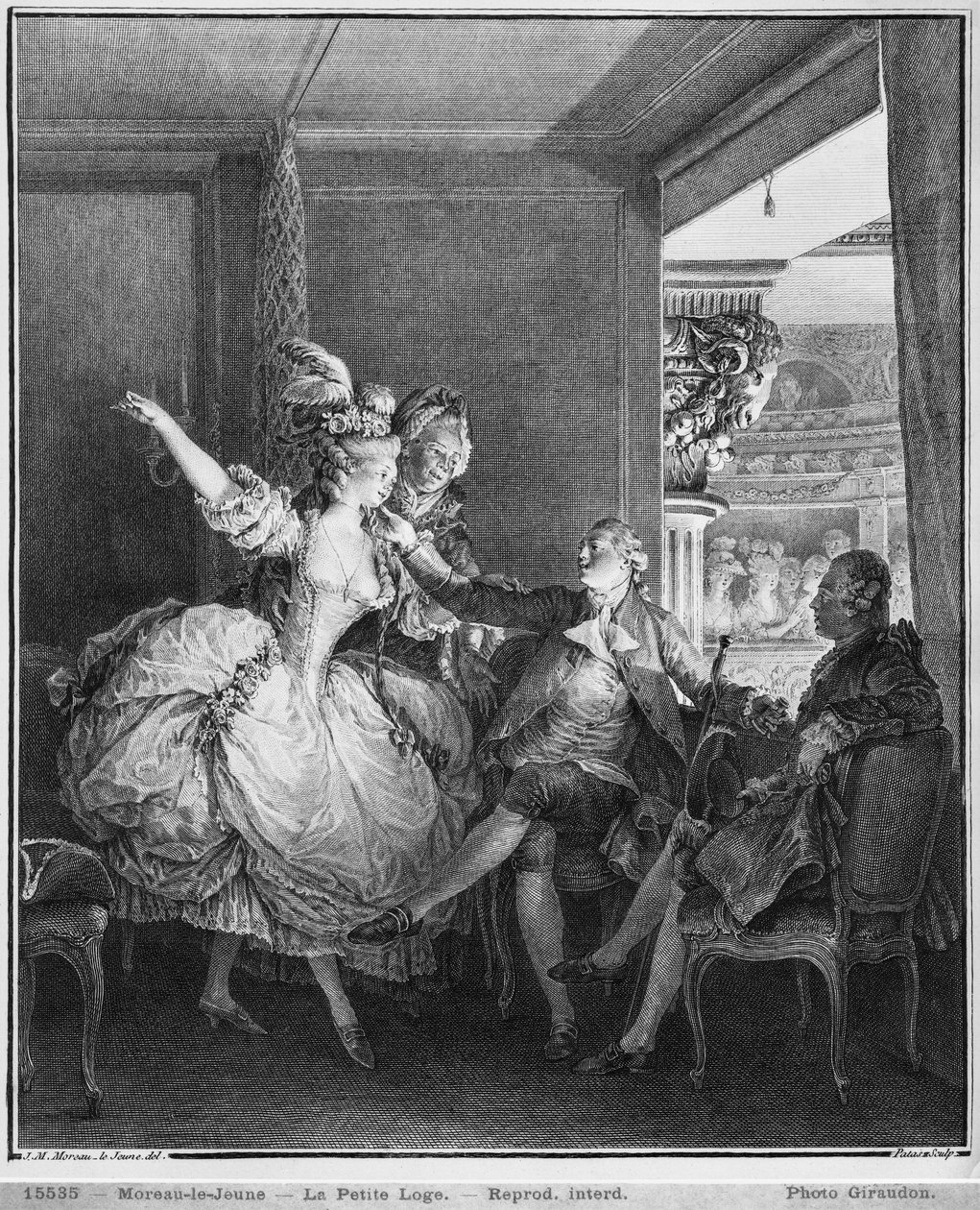 Den lille boksen, gravert av Charles Emmanuel Patas (1744-1802) ca. 1777 av Jean Michel the Younger Moreau