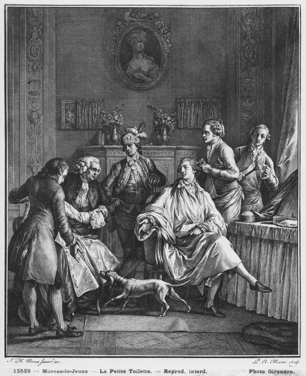 Den lille toalettet, gravert av Pietro Antonio Martini (1739-97) av Jean Michel the Younger Moreau