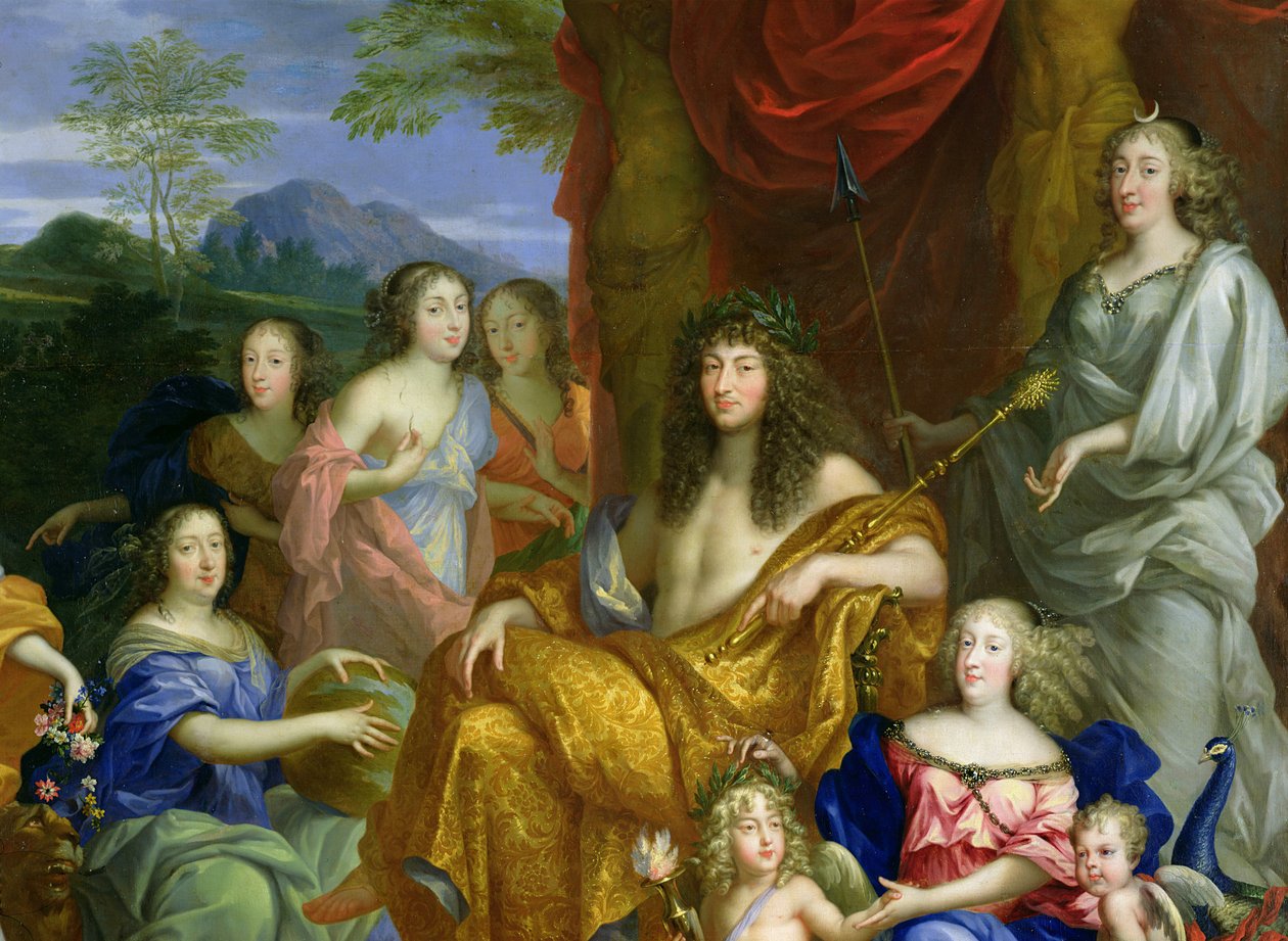 Familien til Louis XIV (1638-1715) 1670 (detalj av 60094) av Jean Nocret