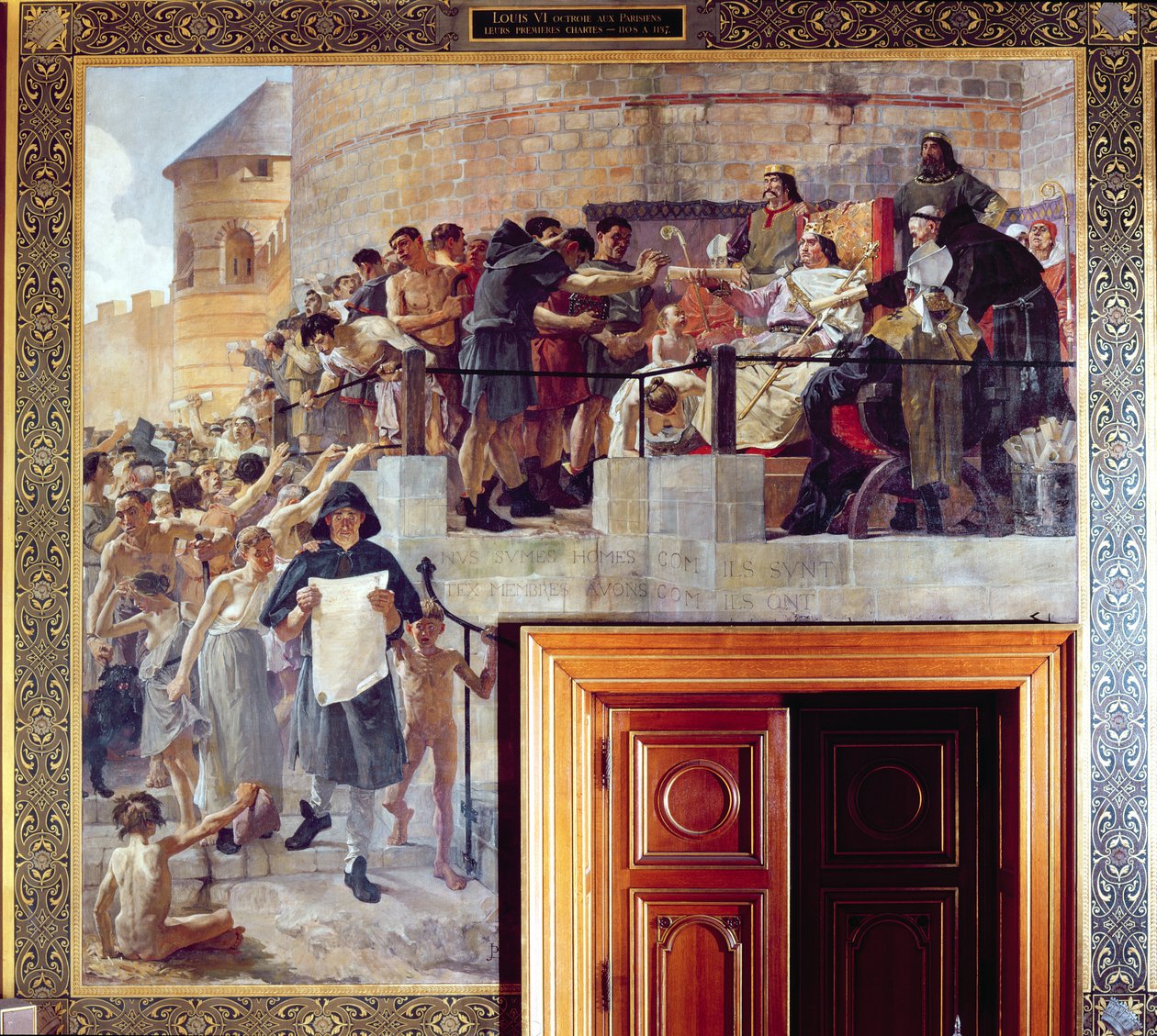 Louis Le Gros (1080-1137) (kong Louis VI) gir de første pariserne deres første charter av Jean Paul Laurens