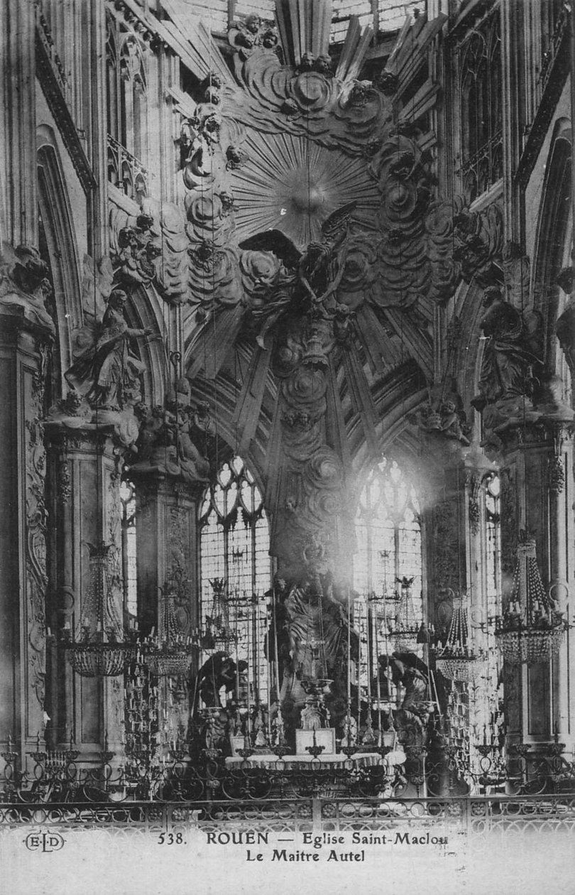 utsikt over koret i Saint Maclou kirke i Rouen av Jean Pierre Defrance