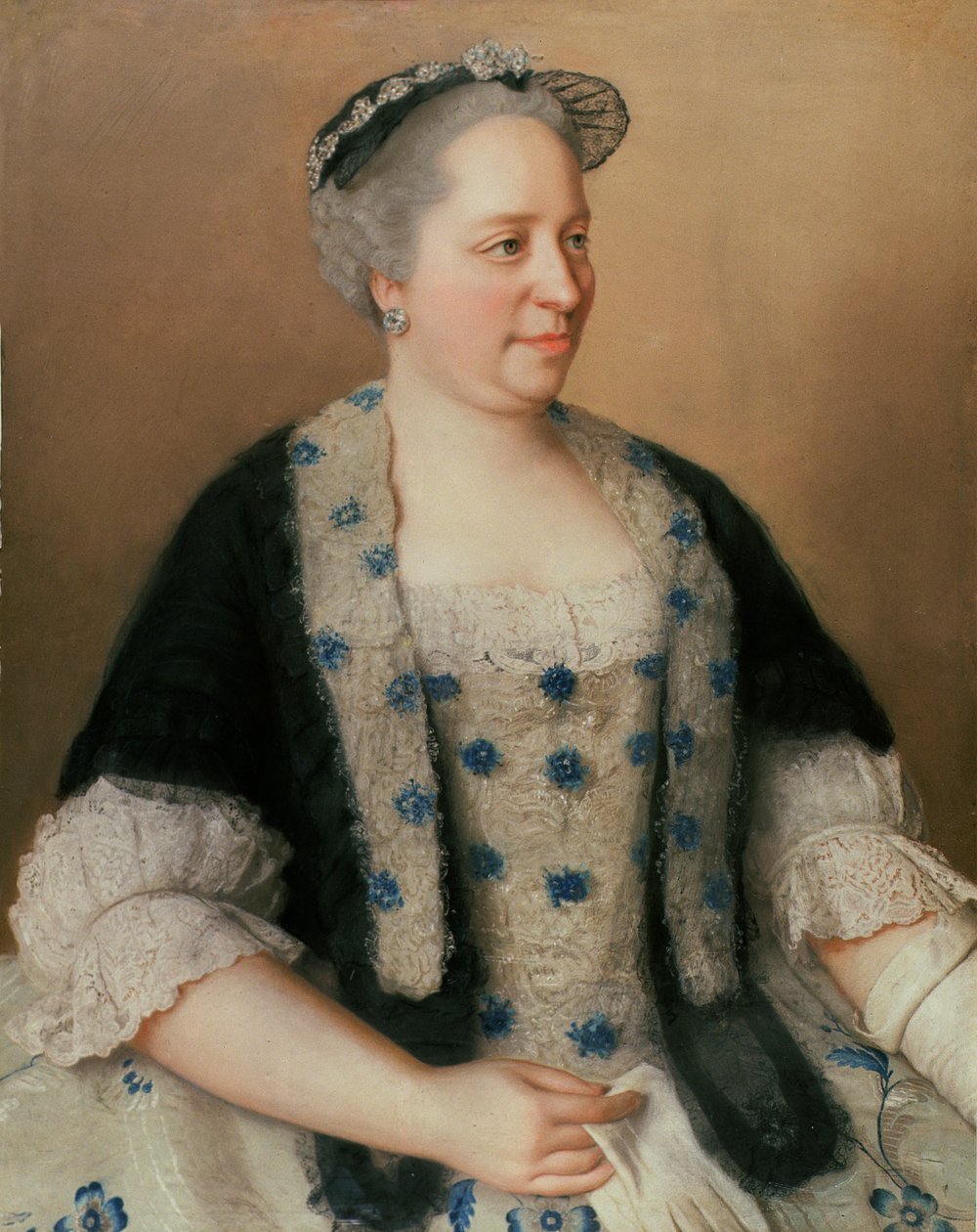 Portrett av keiserinne Maria Theresa (1717-80) (pastell på papir) av Jean Étienne Liotard