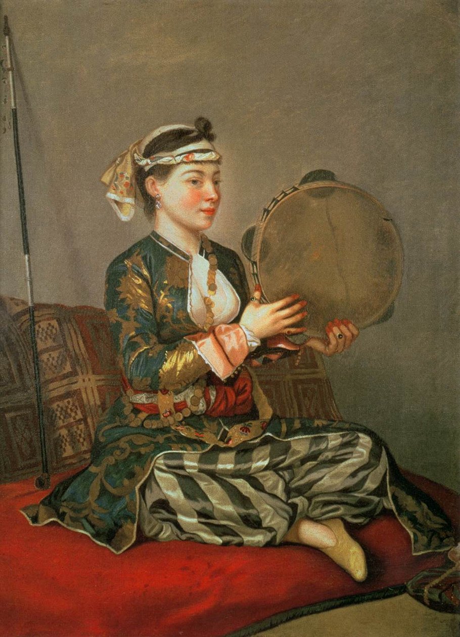 Tyrkisk kvinne med en tamburin av Jean Étienne Liotard