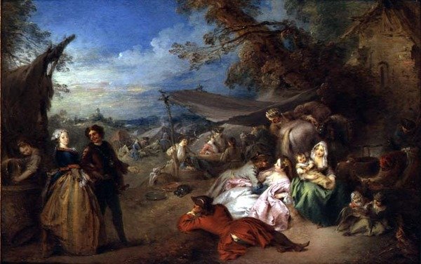 Tropper før tavernaen av Jean Baptiste Joseph Pater