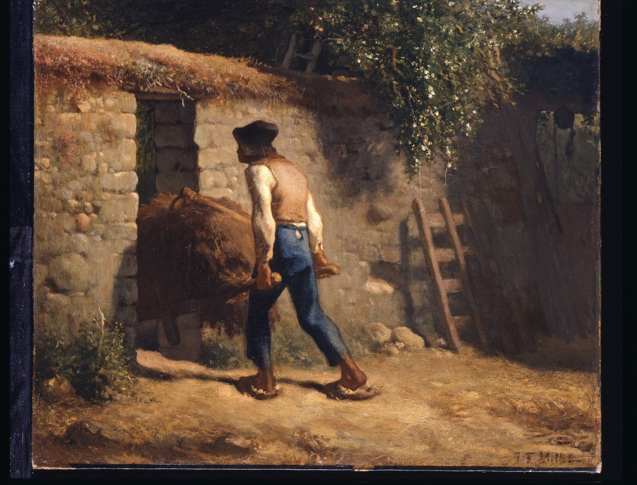 Bonde med trillebår (olje på lerret) av Jean Francois Millet