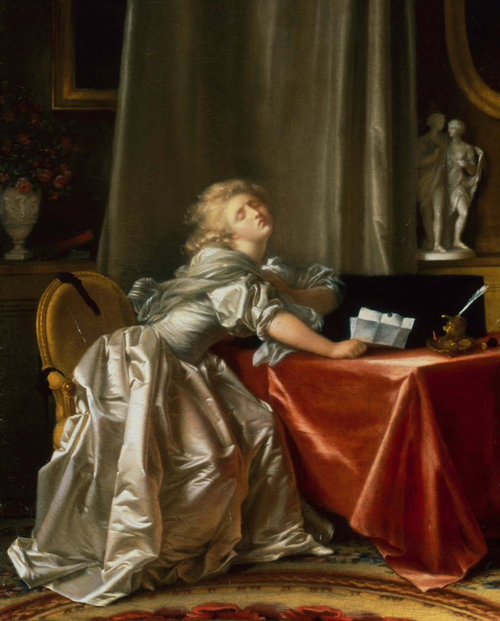 The Bad News (olje på lerret) av Jean Honore Fragonard