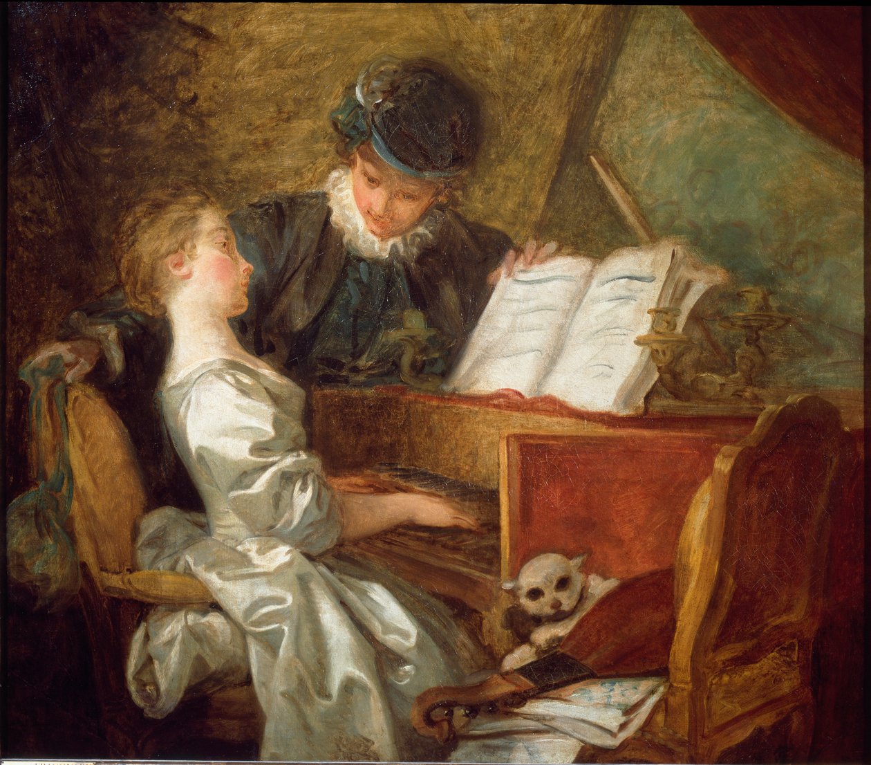 The Music Lesson (olje på lerret av Jean Honore Fragonard