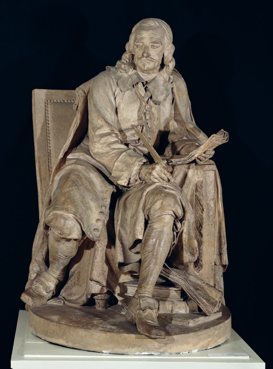 Pierre Corneille (1606-84) Sittende (terrakotta) av Jean Jacques Caffieri