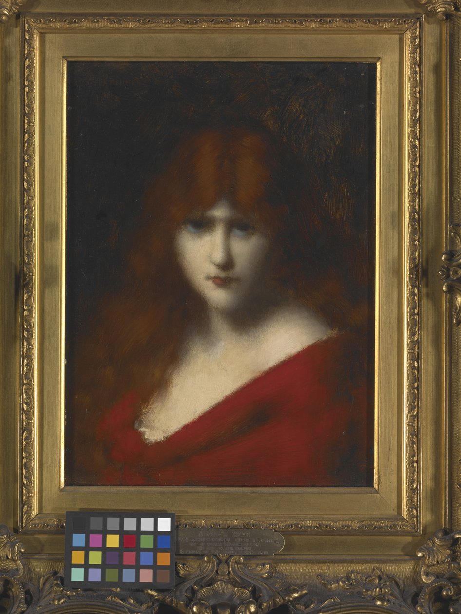 Kvinnehode (olje på tre) av Jean Jacques Henner