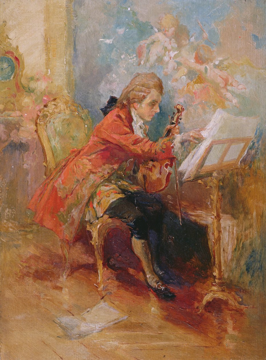 Mozart spiller fiolin av Jean Louis Ernest Meissonier