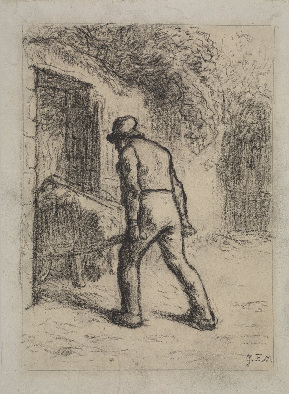 Studier for mennesket med en trillebår av Jean Francois Millet